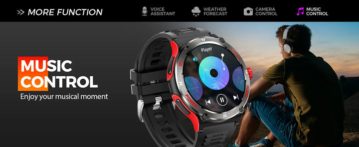 LaNikar Smart Watch 3ATM Waterproof 1.53" New KT76 Men Sport With Compass And LED Flashlight Heart Rate Sleep Analysis Bluetooth