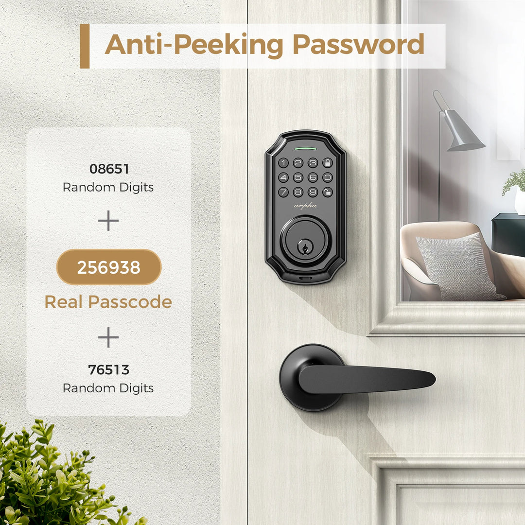 Arpha Smart Door Lock D180H Electronic Lock Bluetooth Door Lock 100 Password App Control Combination Lock Long Battery Life