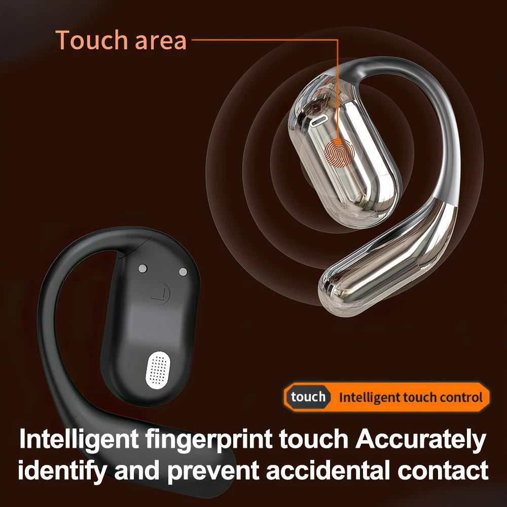 Mpow Q16 True Wireless Earphones, OWS Open Ear Earphones with Earhooks, Bluetooth 5.3, Up to 80H Playtime with Case for Cycling