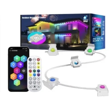 90M APP Permanent Outdoor Eaves LED Lights Waterproof Smart RGBIC String Lights DIY Scene Full House Christmas Lighting Decor