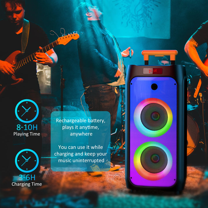 Karaoke Machine, Portable Bluetooth Speaker with 2 Wireless Karaoke Microphones, Karaoke Machine for Adults Kids for Home Party