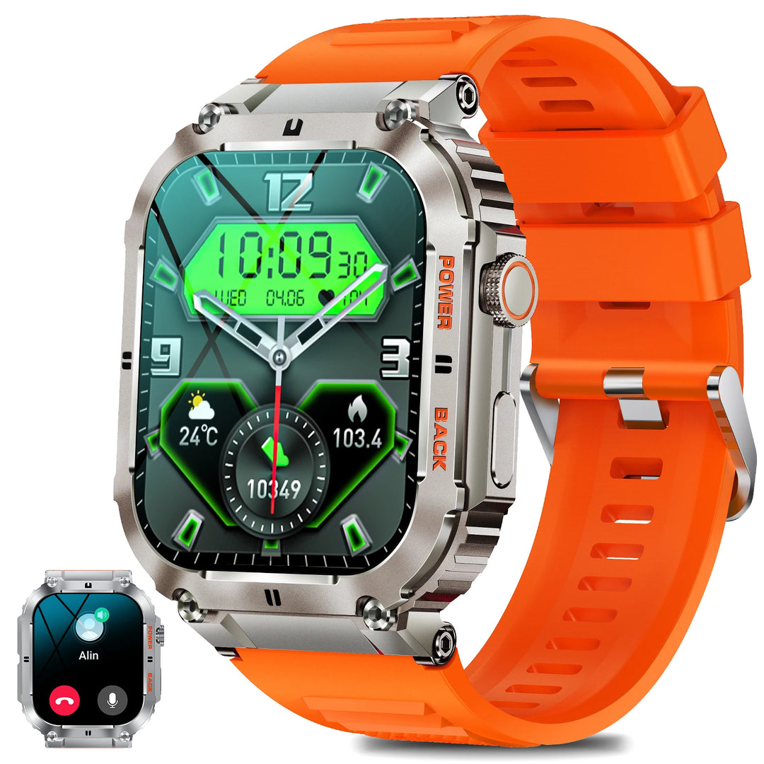 LaNikar Smart Watches For Men Bluetooth Call Screen Fitness Tracker Heart Rate Blood Pressure IP68 Waterproof