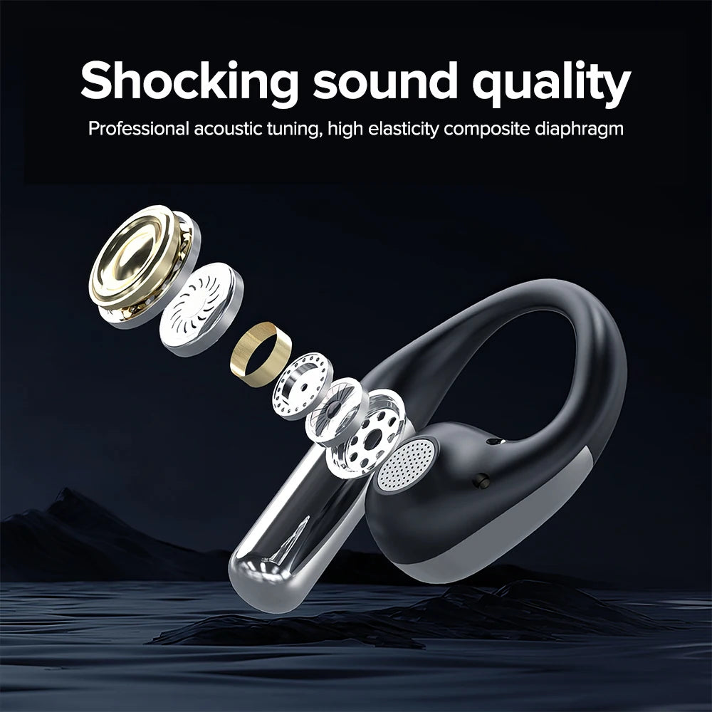 Mpow Q31 Wireless Earbuds 60hrs Bluetooth 5.4 Sport Earphones with Earhooks ENC Noise Cancelling Mic Earbuds for Workout/Running