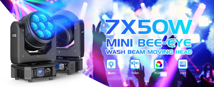 U'King 300W Moving Head DJ Lights LEDs BEE'S EYE Stage Lights DMX Control&Sound Activated For DJ Bar Christmas wedding Party