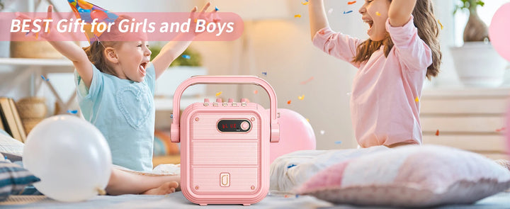 Portable Wireless Karaoke Machine-Adult Singing Speaker with 2 Wireless Microphones,TF Card/ USB Support with Remote Control