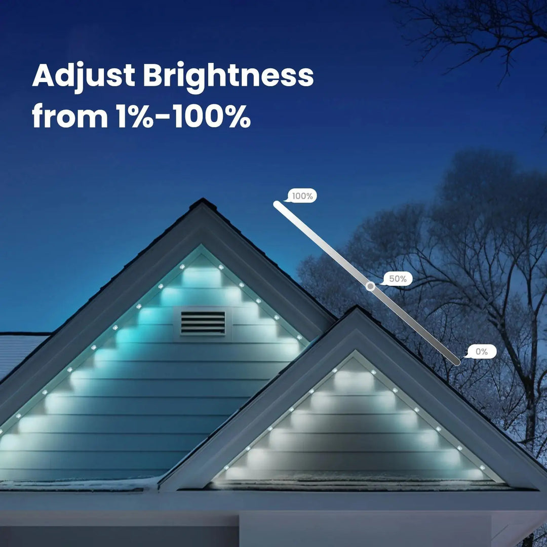 Outdoor Lights 90 LED Eaves Lights Smart Eaves String RGB Lights Full House Ambient Lighting Halloween Decorations Outside