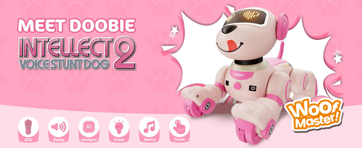 VATOS Robot Dog Toy for Kids Voice 2.4GHz Remote Control Robot Pet Touch Sensor 20+ Mode Puppy Toy for Kids Girls