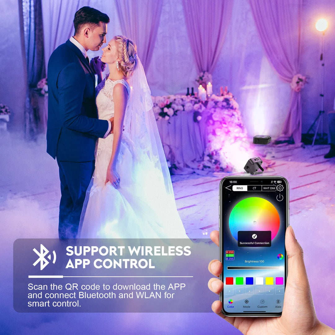 U'King 4Pcs Mini Battery Powered Rechargeable Par Light 4X18W RGBWA UV Stage Light DMX512 LED Uplight For Festival Party Wedding