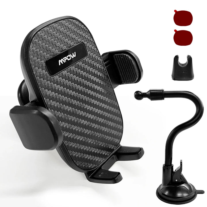 Mpow CA158 Universal Car Phone Mount Windshield Dashboard Car Phone Holder with Long Gooseneck for iPhone 14 15 Plus Max Samsung