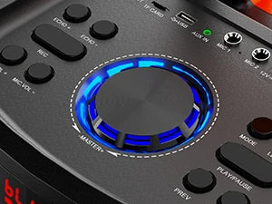 Karaoke Machine with 2 Wireless Microphones, Portable Bluetooth Speaker for Adults & Kids, Big Party PA System with Disco Lights