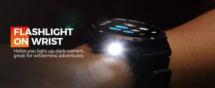 LaNikar Smart Watch 3ATM Waterproof 1.53" New KT76 Men Sport With Compass And LED Flashlight Heart Rate Sleep Analysis Bluetooth