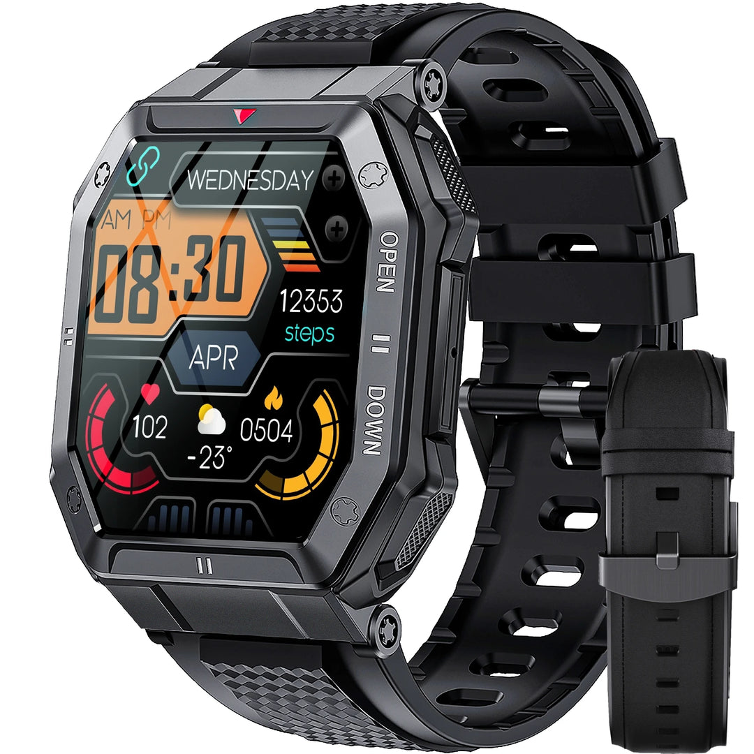 LaNikar 1.85'' HD New Military Smart Watch Men Bluetooth Call Heart Rate Blood Oxygen Detection Sport Smartwatch