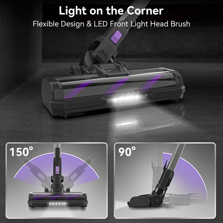 S10/S10X/S10P 45Kpa Powerful Suction Cordless Vacuum Cleaner, 1.2L Dust Box, 2 Batteries for Floor, Carpet & Pet Hair