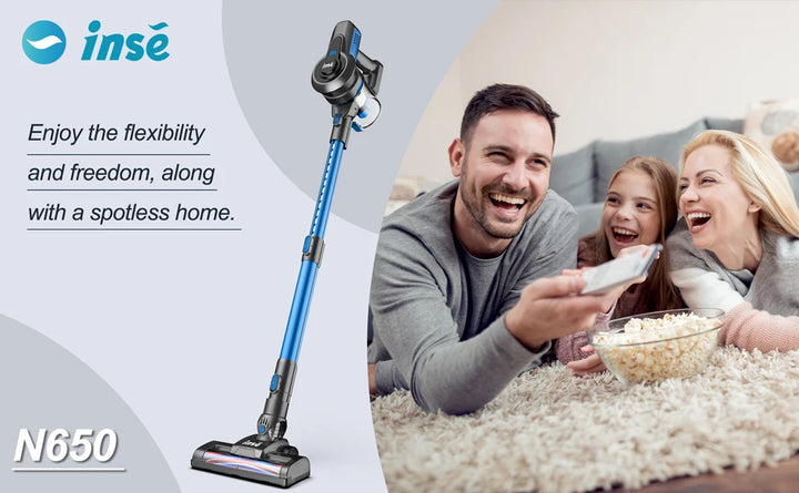 INSE N650 Cordless Vacuum Cleaner 4-Stage Advanced Filtration System Captures 99.99% of fine particles