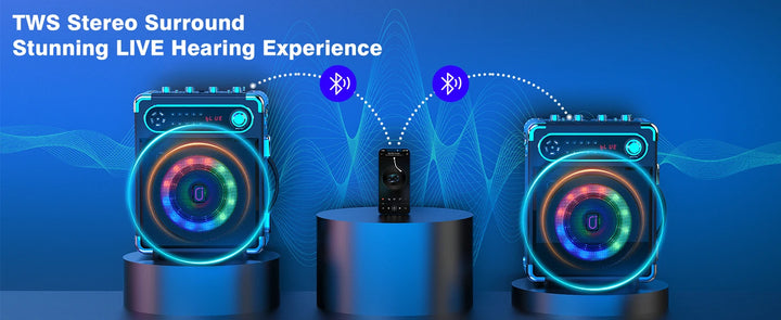 FanFun Karaoke Machine with 2 Microphones, Portable Bluetooth 5.3 Karaoke Speaker for Outdoor Events,Gatherings and Parties