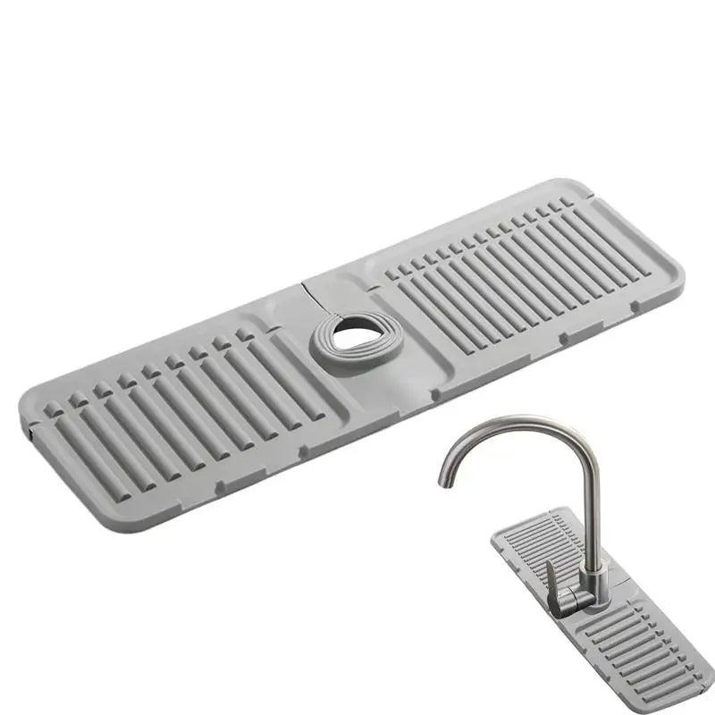 Kitchen Faucet Splash Pad Silicone Sink Faucet Splash Guard Mat Countertop Protector Sink Organizer Sponge Holder Bath Gadgets