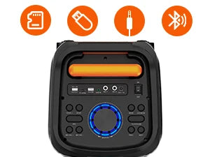 Karaoke Machine with 2 Wireless Microphones, Portable Bluetooth Speaker for Adults & Kids, Big Party PA System with Disco Lights