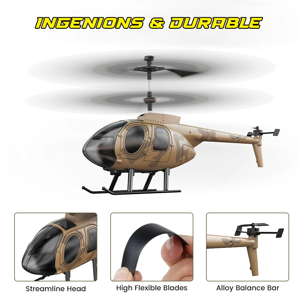 Vatos remote controlled helicopter camouflage 2.4GHz radio indoor RC helicopter toy one click takeoff for kids