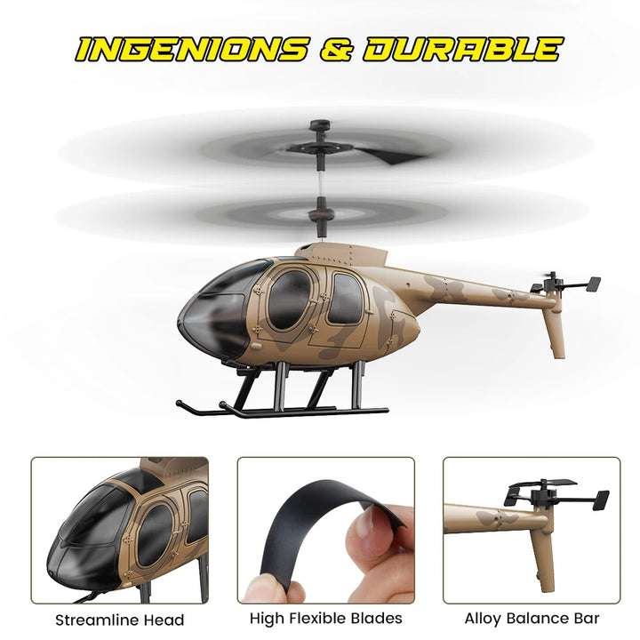 Vatos remote controlled helicopter camouflage 2.4GHz radio indoor RC helicopter toy one click takeoff for kids