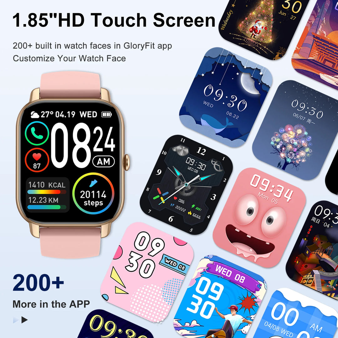 EIGIIS Smart Watch For Men Women P66D 1.85" TFT Health Monitoring IP68 Waterproof Bluetooth Call Multifunction Fitness Tracker