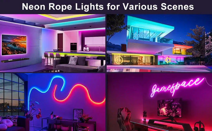 LED Neon Light Strip With Tuya Intelligent Control RGB Waterproof Neon Rope Light Suitable For Outdoor Decoration Of Houses