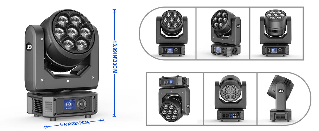 U'King 300W Moving Head DJ Lights LEDs BEE'S EYE Stage Lights DMX Control&Sound Activated For DJ Bar Christmas wedding Party