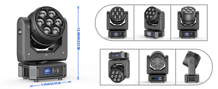 U'King 300W Moving Head DJ Lights LEDs BEE'S EYE Stage Lights DMX Control&Sound Activated For DJ Bar Christmas wedding Party