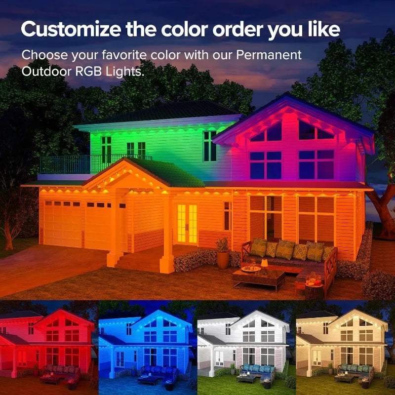 RGB Eaves Light Outdoor Lighting Lights Eaves String LED Music Sync Timer Waterproof String Party Home Holiday Decor Moving Gift