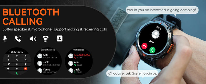 LaNikar New Bluetooth Call Smart Watch Men Full Touch Screen Health Monitor With Flashlight Men SmartWatch