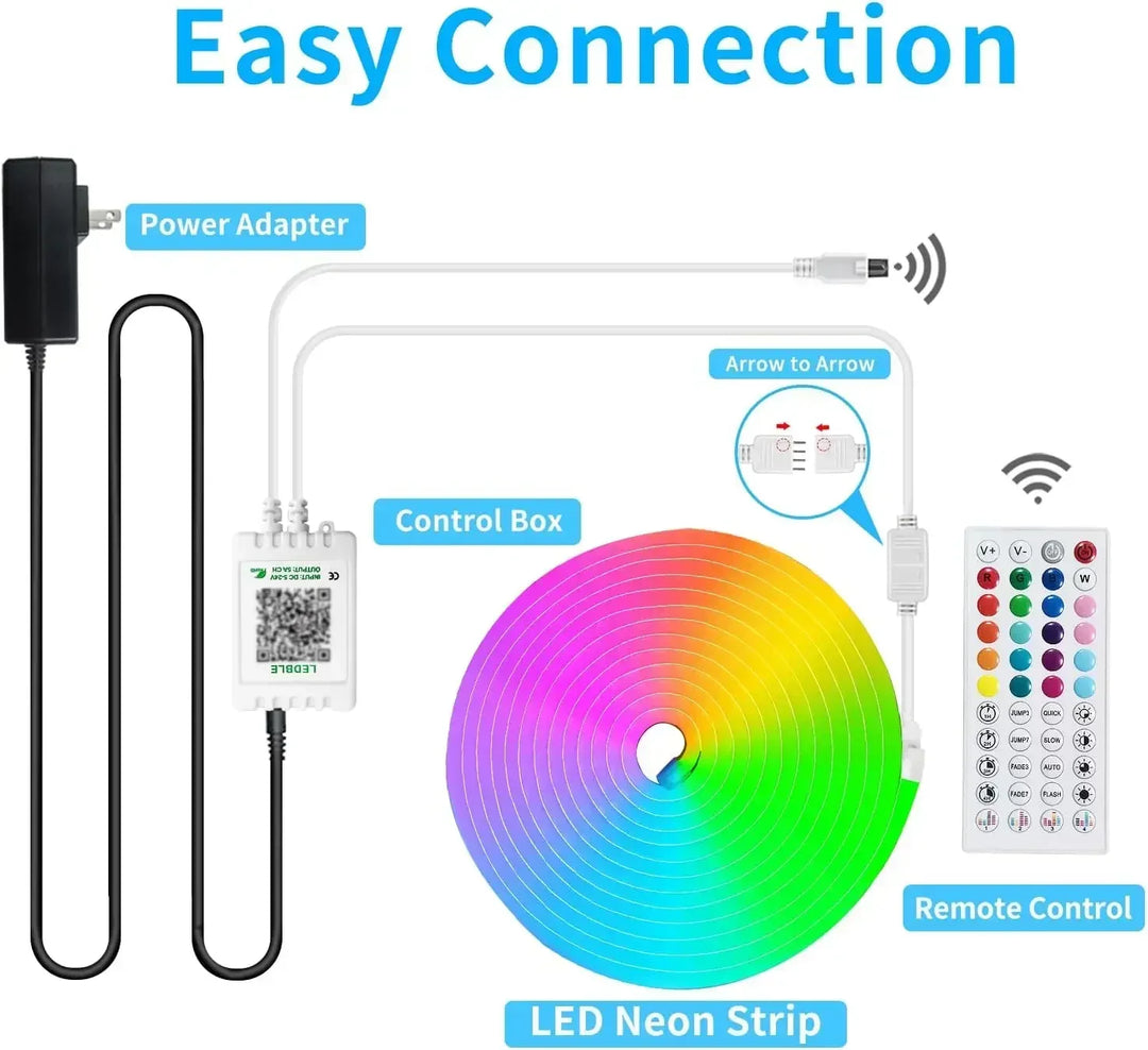 Smart Neon LED Strip Light App Control RGB Neon LED Backlight PC Game Room Decor Home Festival Outdoor Atmosphere Lighting