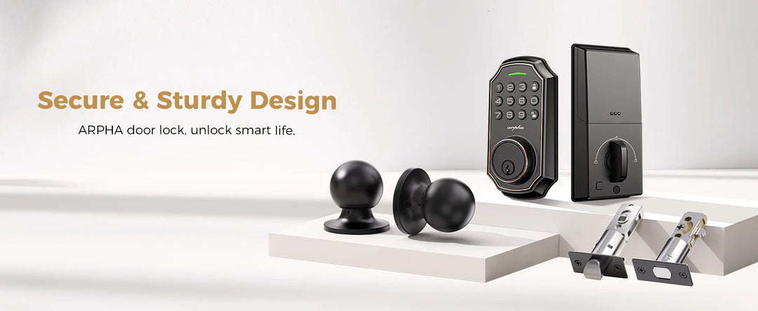 Arpha Smart Door Lock Keyless Entry Lock 100 Codes Bluetooth Door w/ 2 Door handles Home Security Hotel Electronic Password Lock