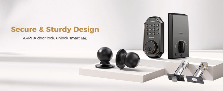 Arpha Smart Door Lock Keyless Entry Lock 100 Codes Bluetooth Door w/ 2 Door handles Home Security Hotel Electronic Password Lock