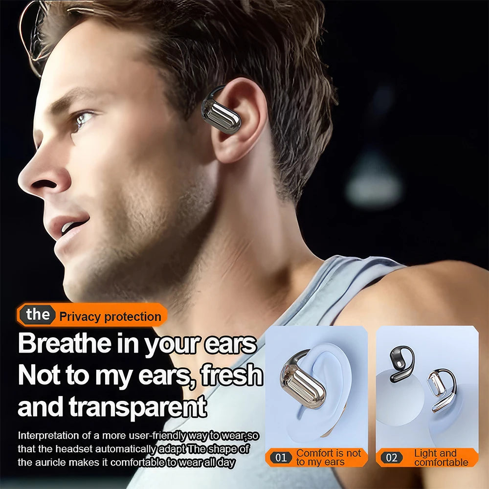 Mpow Q16 True Wireless Earphones, OWS Open Ear Earphones with Earhooks, Bluetooth 5.3, Up to 80H Playtime with Case for Cycling