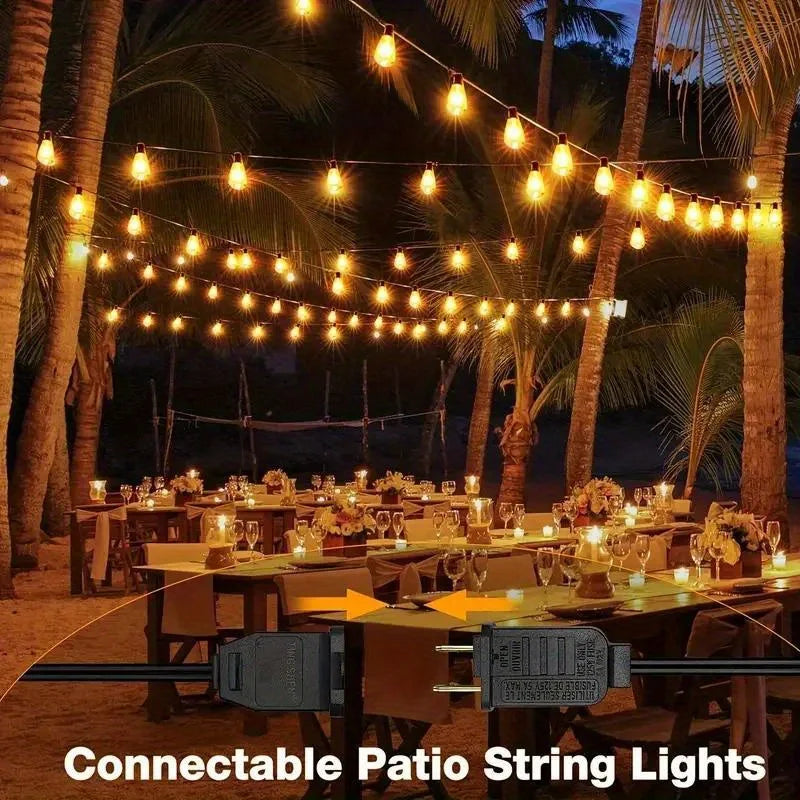 150FT 60 Bulb Outdoor String Lights Hanging Patio LED Bulbs Halloween Outside Lighting Patio Backyard Porch Holiday Party Decor