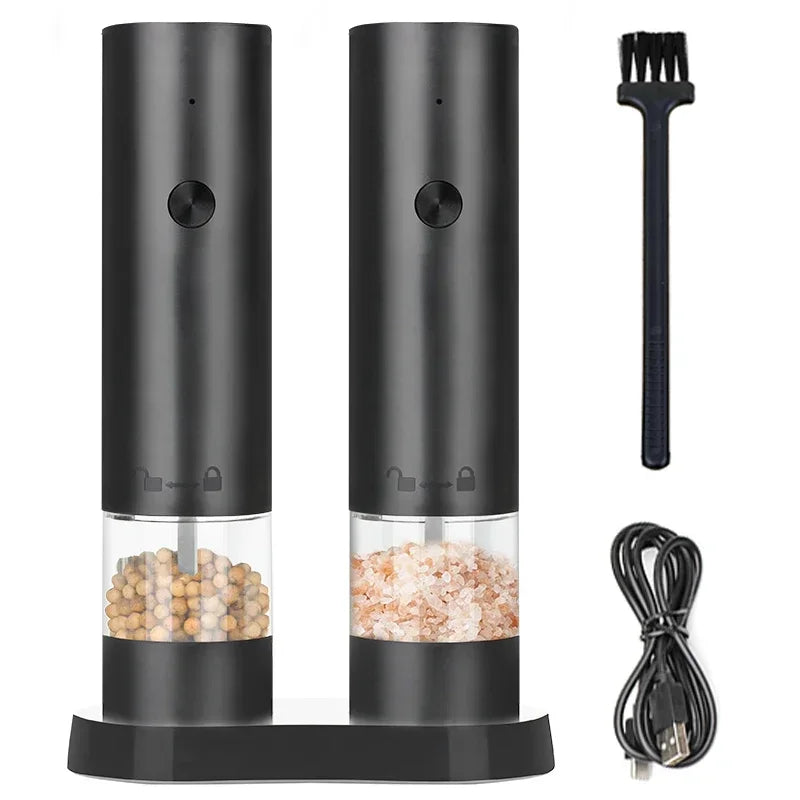 Electric Salt and Pepper Grinder Adjustable Coarseness Large Capacity Pepper Grinder Rechargeable Spices