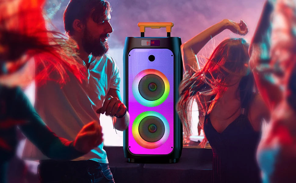 Karaoke Machine, Portable Bluetooth Speaker with 2 Wireless Karaoke Microphones, Karaoke Machine for Adults Kids for Home Party