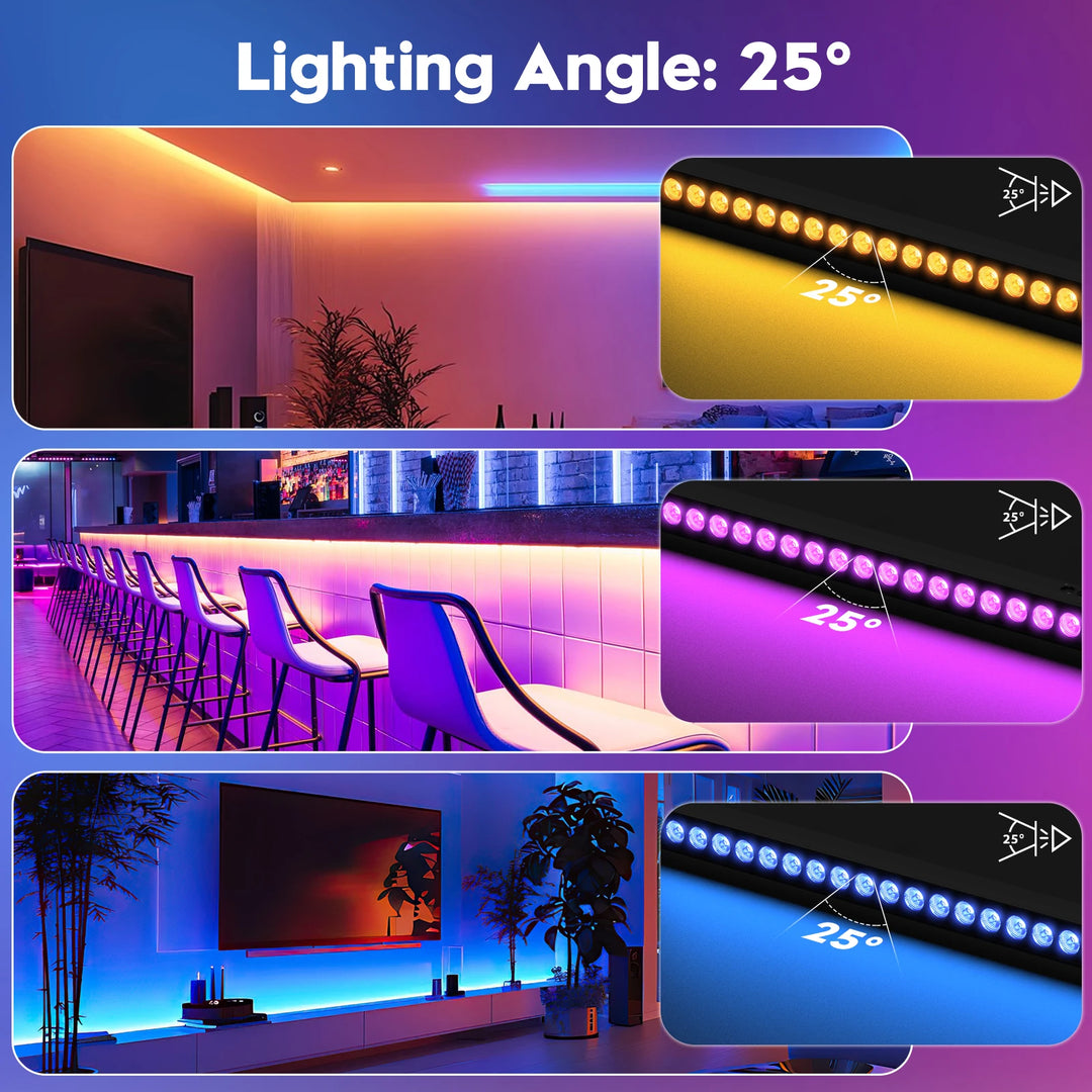 U'King 2Pcs 60W RGB 24LED Wall Wash Light Bar With Remote Controller DMX Stage Light Bar For Wedding Church Music Dance DJ Party
