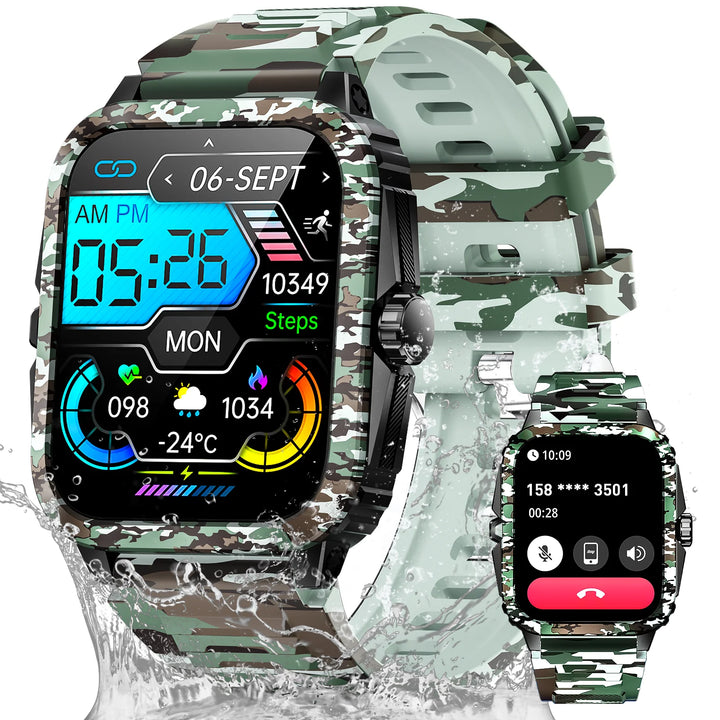 LaNikar New Smart Watch 3ATM Waterproof 1.96" IPS Screen Military KT71 Men 100+ Sport Mode Heart Rate Blood Pressure Bluetooth