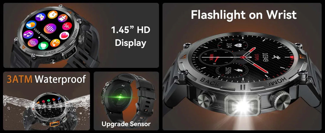 LaNikar New Bluetooth Call Smart Watch Men Full Touch Screen Health Monitor With Flashlight Men SmartWatch