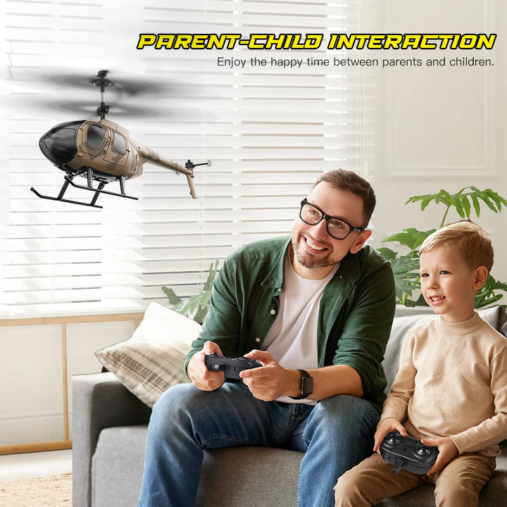 Vatos remote controlled helicopter camouflage 2.4GHz radio indoor RC helicopter toy one click takeoff for kids
