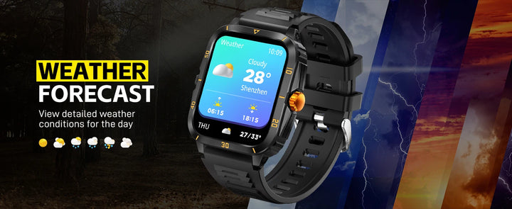LaNikar Smart Watch 3ATM Waterproof 1.96" IPS Screen Military KT71 Men 100+ Sport Mode Heart Rate Blood Pressure Bluetooth Call