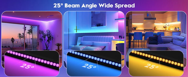 U'King 2Pcs 60W RGB 24LED Wall Wash Light Bar With Remote Controller DMX Stage Light Bar For Wedding Church Music Dance DJ Party