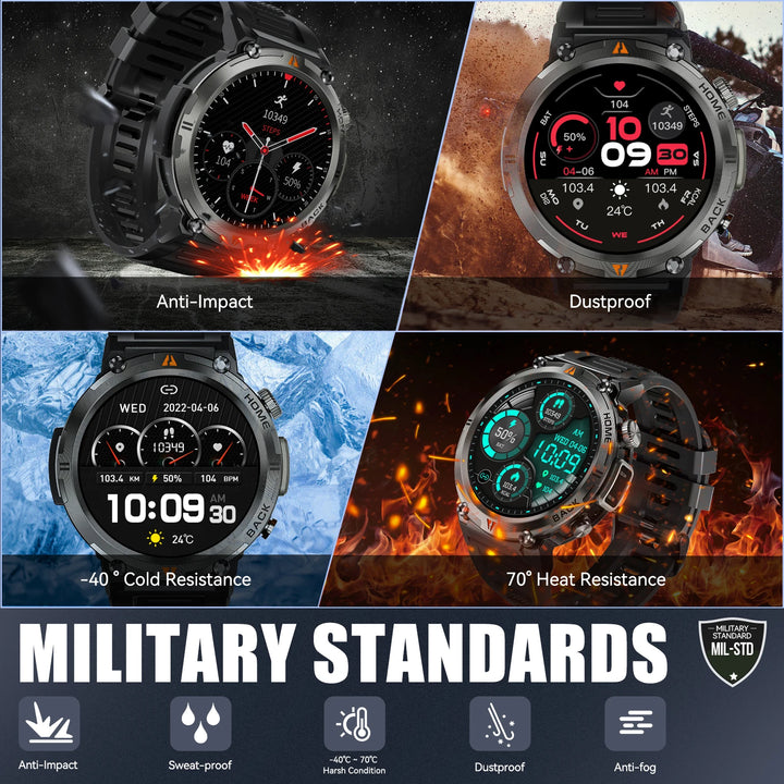 LaNikar New Bluetooth Call Smart Watch Men Full Touch Screen Health Monitor With Flashlight Men SmartWatch