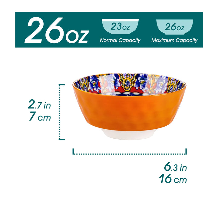 Vancasso 6/12 Piece Ceramic Soup Bowls 4.7 Inch Soup Bowls Colorful Bowls Dishwasher Oven Safe for Cereal/Soup/Oatmeal