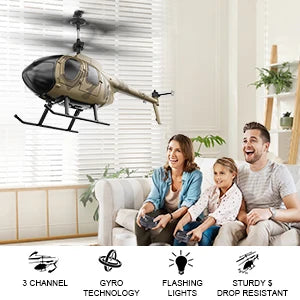 Vatos remote controlled helicopter camouflage 2.4GHz radio indoor RC helicopter toy one click takeoff for kids