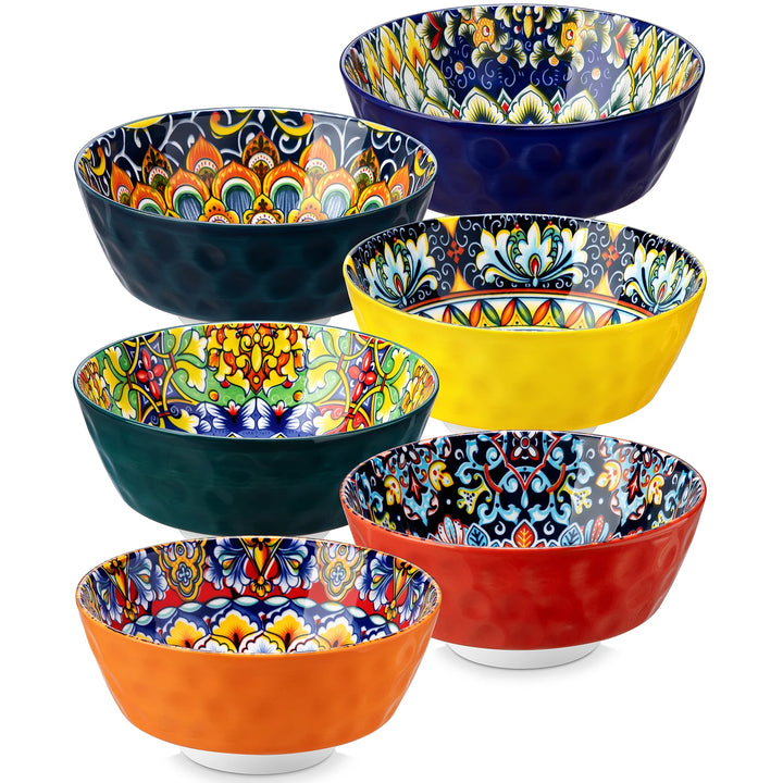 Vancasso 6/12 Piece Ceramic Soup Bowls 4.7 Inch Soup Bowls Colorful Bowls Dishwasher Oven Safe for Cereal/Soup/Oatmeal
