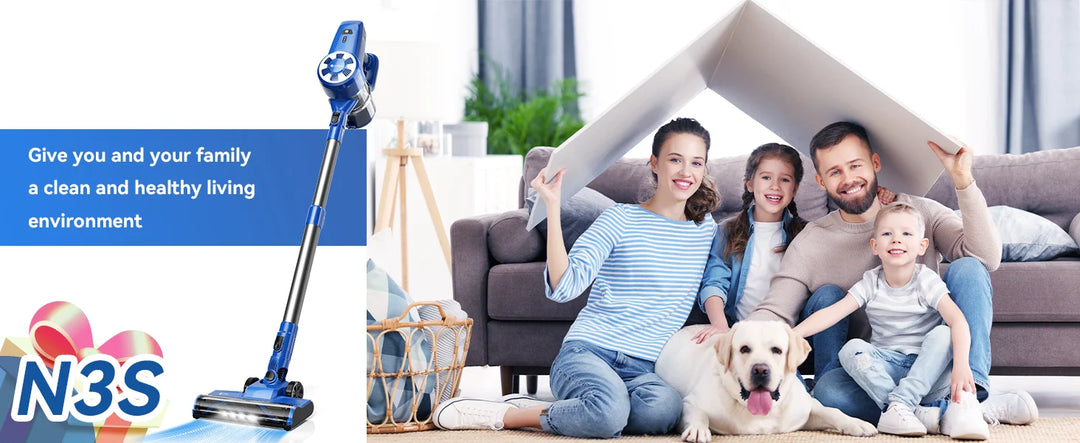 UMLO N3S Cordless Vacuum Cleaner , 6-in-1Lightweight, 40 Min Max Runtime, Rechargeable Vacuum for Low-Pile Carpet Hardwood Floor