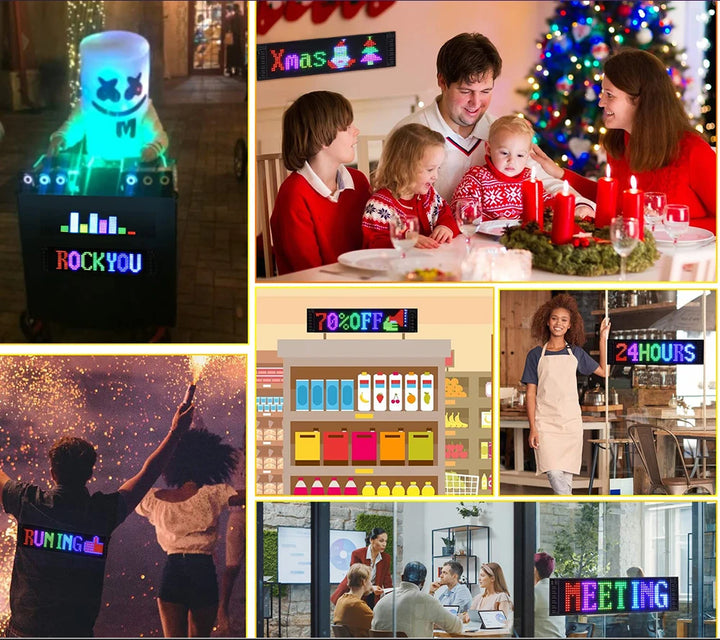  Scrolling Bright Advertising LED Signs, Flexible USB 5V LED Car Sign Bluetooth App Control Custom Text Pattern ,Valentine's Day