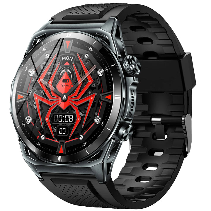 LaNikar New Smart Watch 1.43" AMOLED Display Men Black Sports Watch KE Series Bluetooth Call Health Monitor IP68 Waterproof KE6