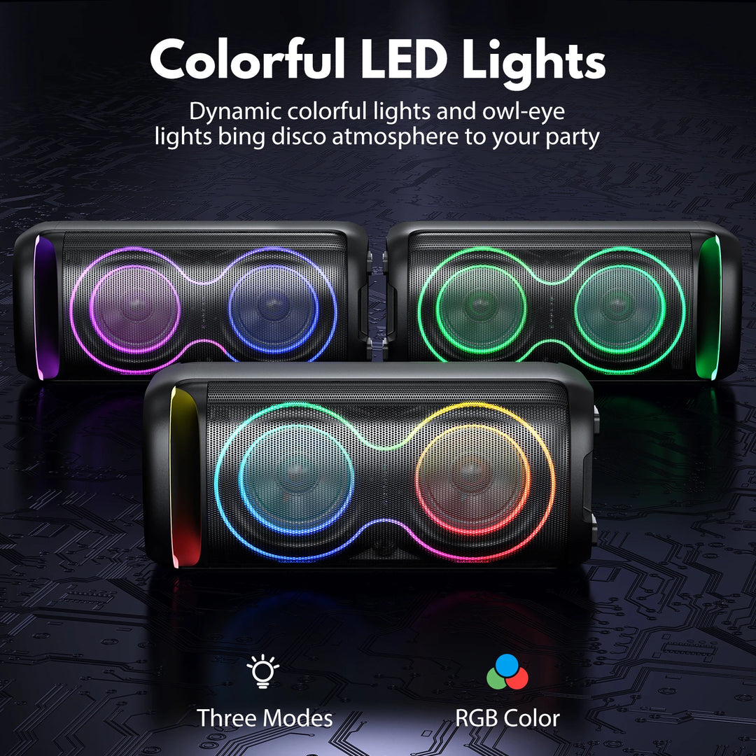 Karaoke Machine Portable Bluetooth Karaoke Speaker for Outdoor, Big Party Speaker with Disco Lights